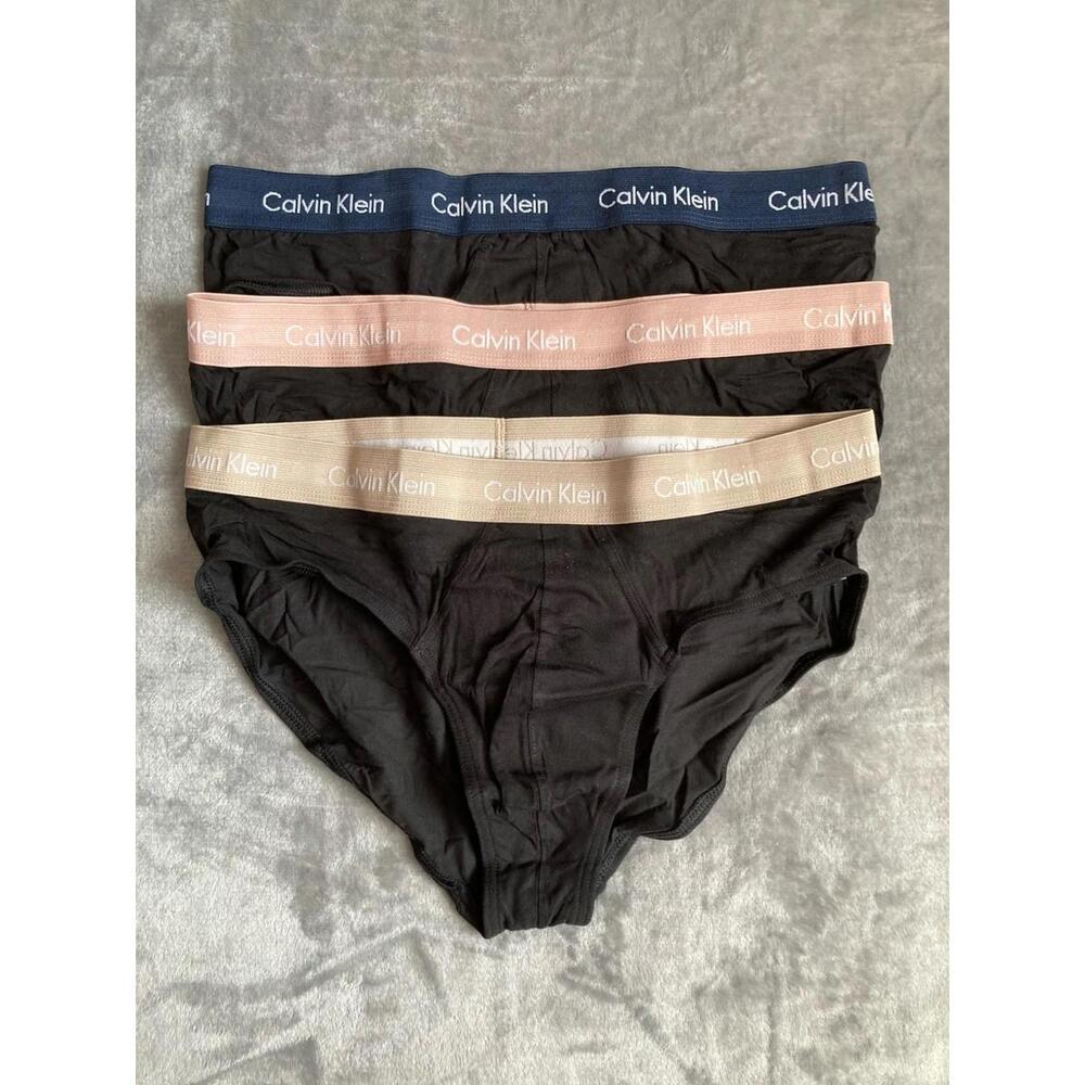 Calvin Klein Mens Classic Fit Cotton Stretch Hip Brief 3 Pair XXL Underwear